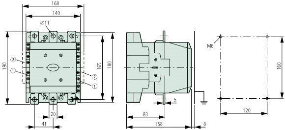 Eaton Moeller DILM185-dimensions