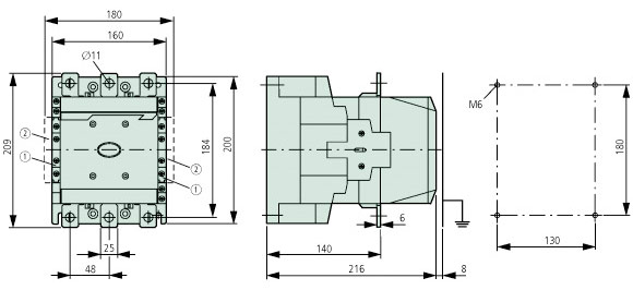 DILM400 Dimension | Eaton Moeller IEC Contactor
