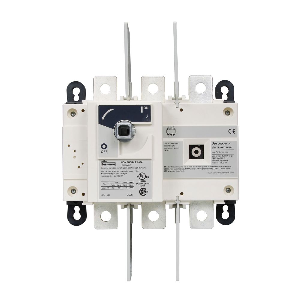 RD200-3 Bussmann Three Pole Disconnet Switch