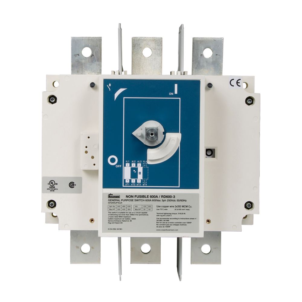 RD600-3 Bussmann Non Fused Disconnect Switch