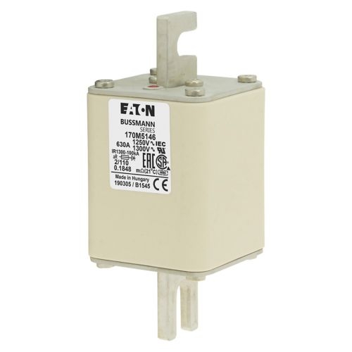 170m5146 Eaton Bussmann 630A High-Speed Square Body Fuse (100 kAIC, 1000V) - DIN 43 620